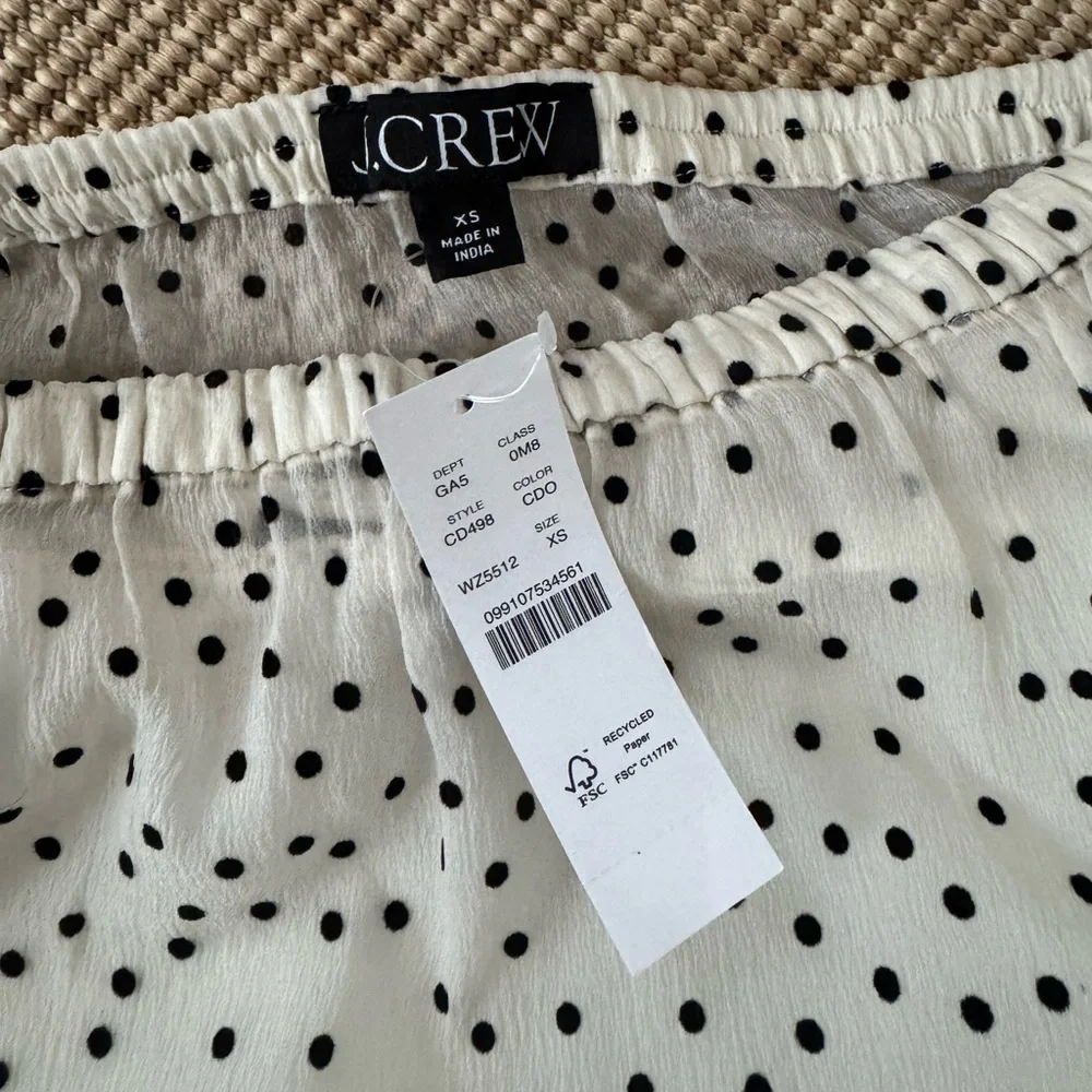 J. Crew Gwen knee-length layered slip skirt in dot crinkle chiffon - Picture 3 of 4